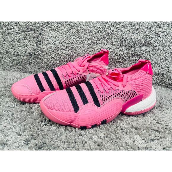 Men's Adidas Trae Young 2 Size 10 Pink Trap House Running Athletic Shoes IE1667
